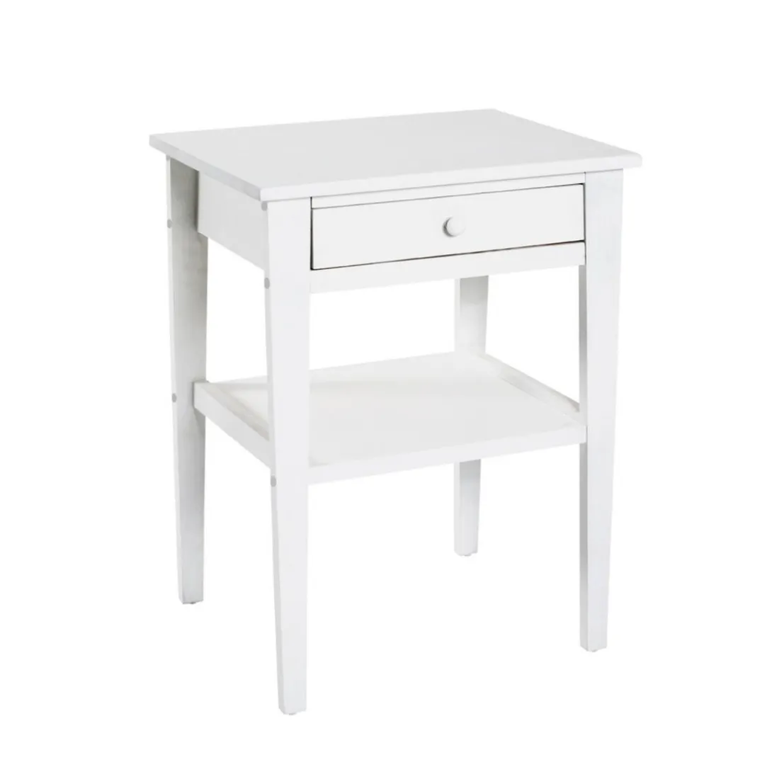 table d'appoint en bois massif laqué blanc