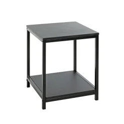 Table d'appoint en métal avec plateaux décor noir