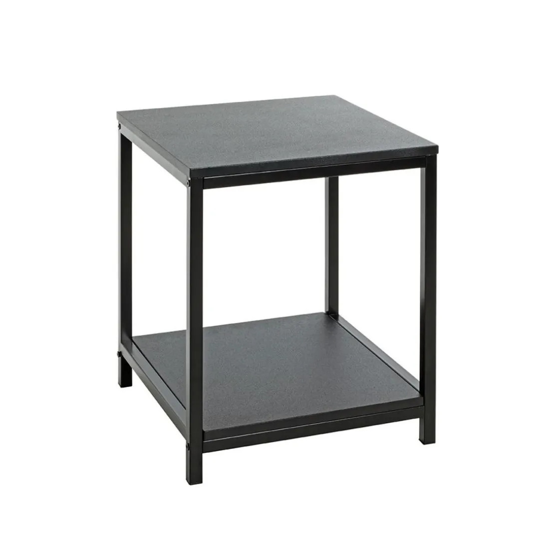 Table d'appoint en métal avec plateaux décor noir