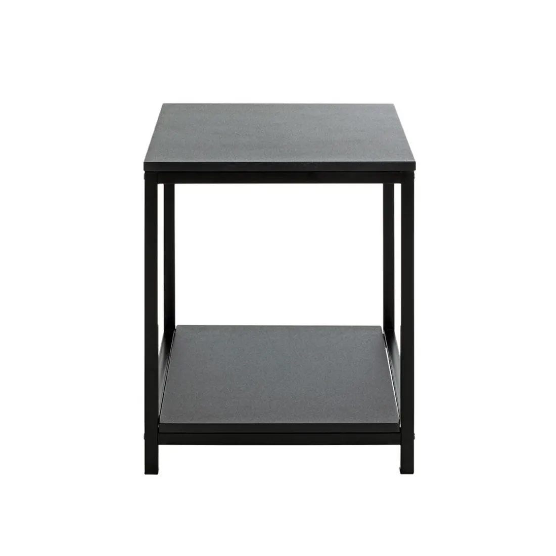 Table d'appoint en métal avec plateaux décor noir