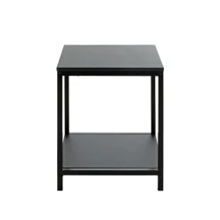 Table d'appoint en métal avec plateaux décor noir