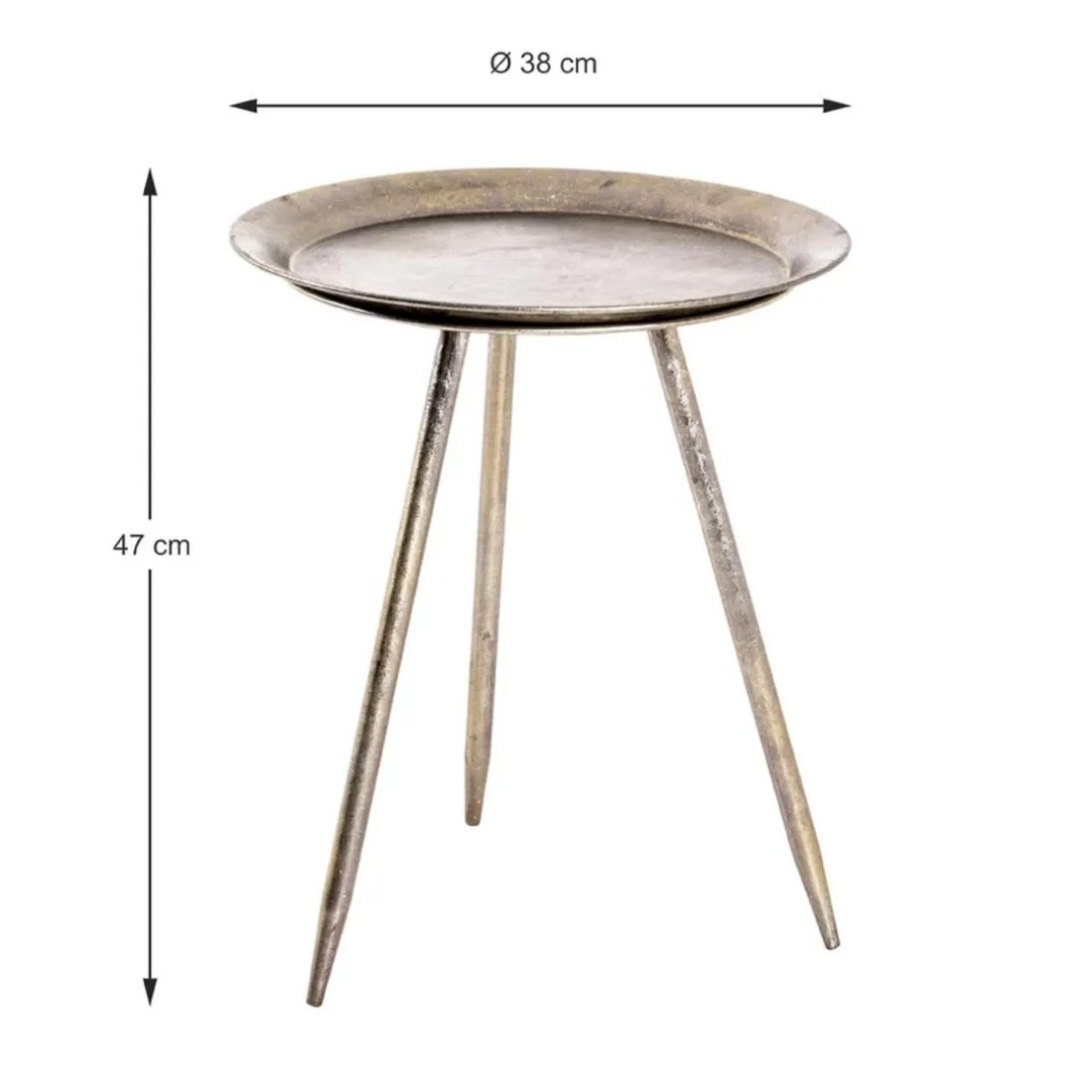 Table d'appoint en Métal laqué Bronze antique