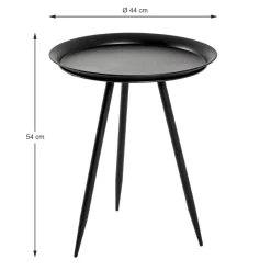 table d'appoint en métal laqué noir grand modèle