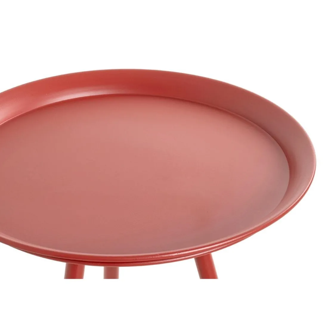 Table d'appoint en métal laqué rouge modèle mini