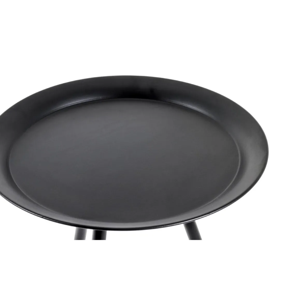 table d'appoint en métal laqué noir petit modèle