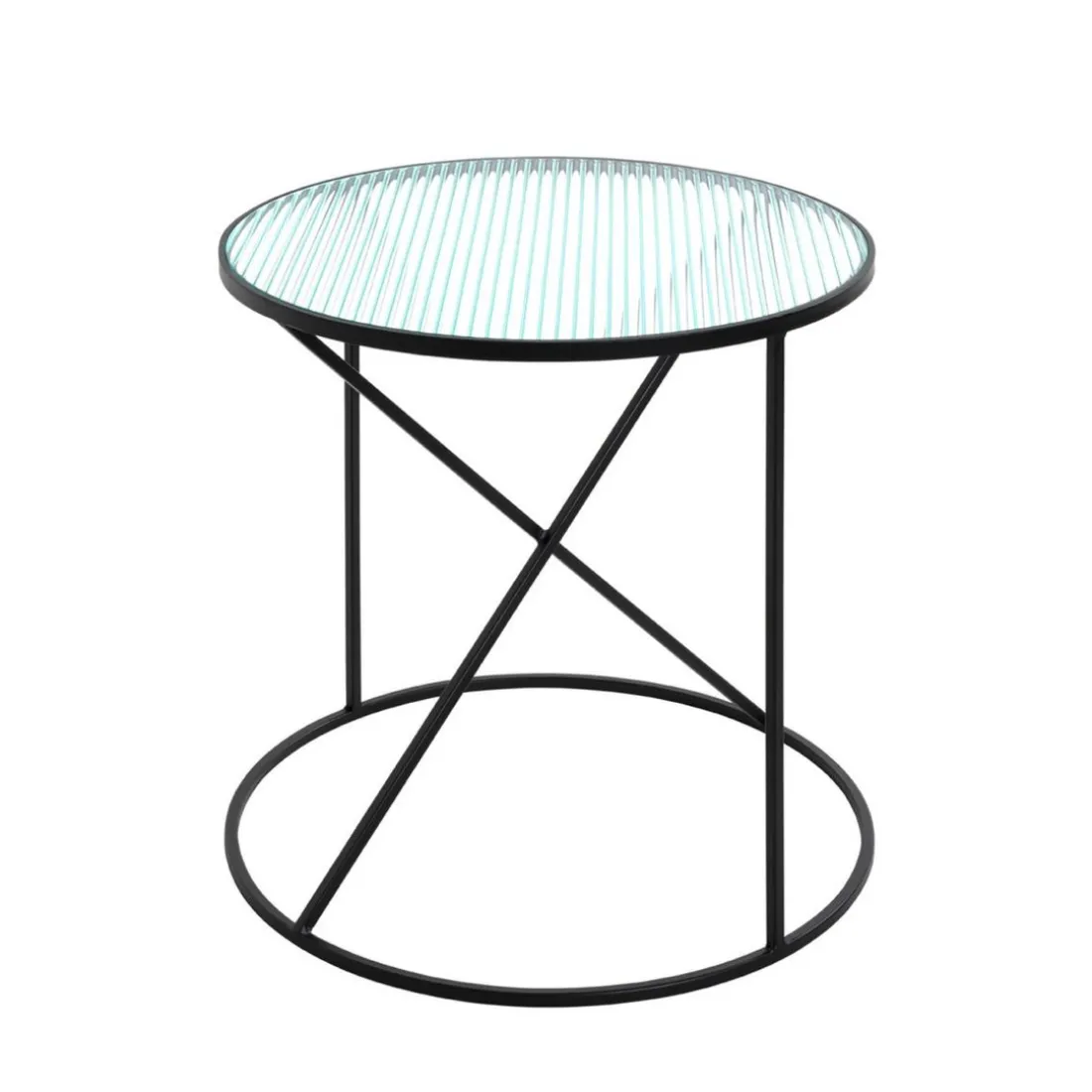 table d'appoint en métal laqué noir