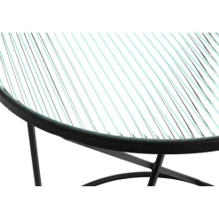 table d'appoint en métal laqué noir