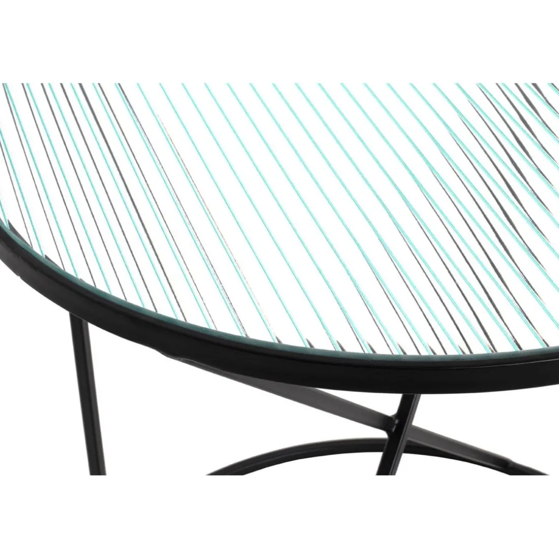 table d'appoint en métal laqué noir