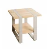 Table d'appoint en tube d'acier en gris cachemire étagères en panneau de particules