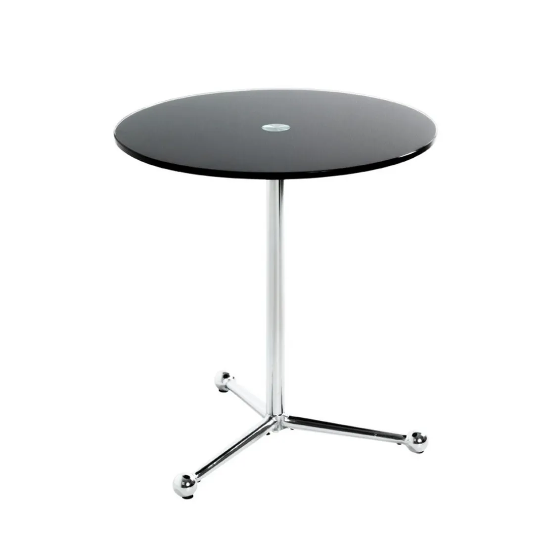 table d'appoint en tube d'acier chromé
