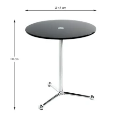 table d'appoint en tube d'acier chromé