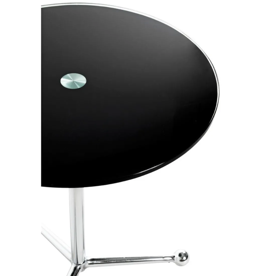 table d'appoint en tube d'acier chromé