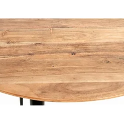 Table d'appoint en tube d'acier plateau en bois massif