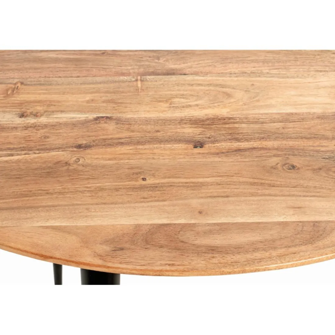 Table d'appoint en tube d'acier plateau en bois massif