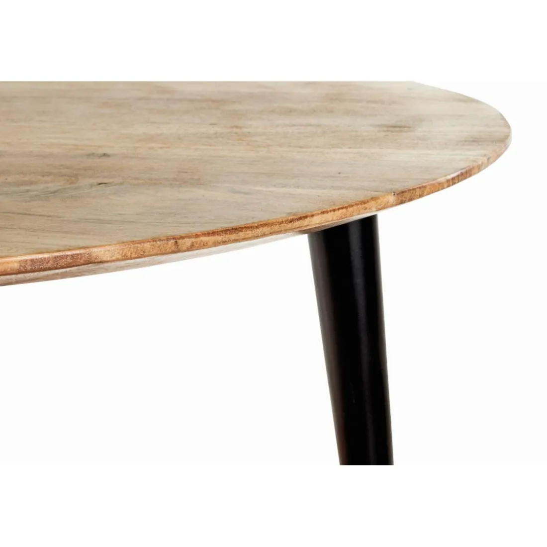 Table d'appoint en tube d'acier plateau en bois massif