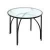 table d'appoint en verre et métal laqué