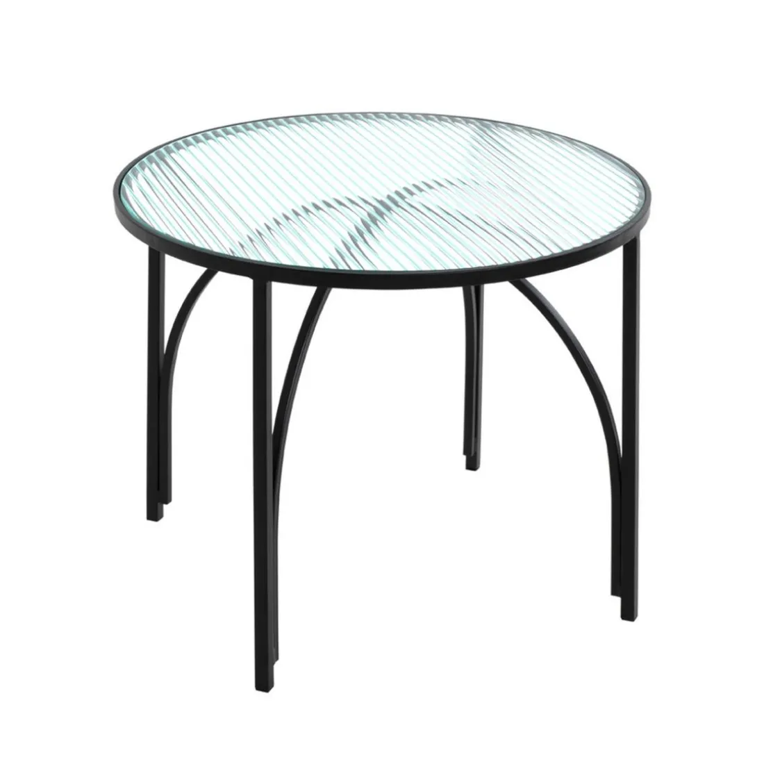 table d'appoint en verre et métal laqué