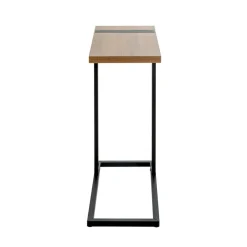 Table d'appoint finition chêne et structure en acier