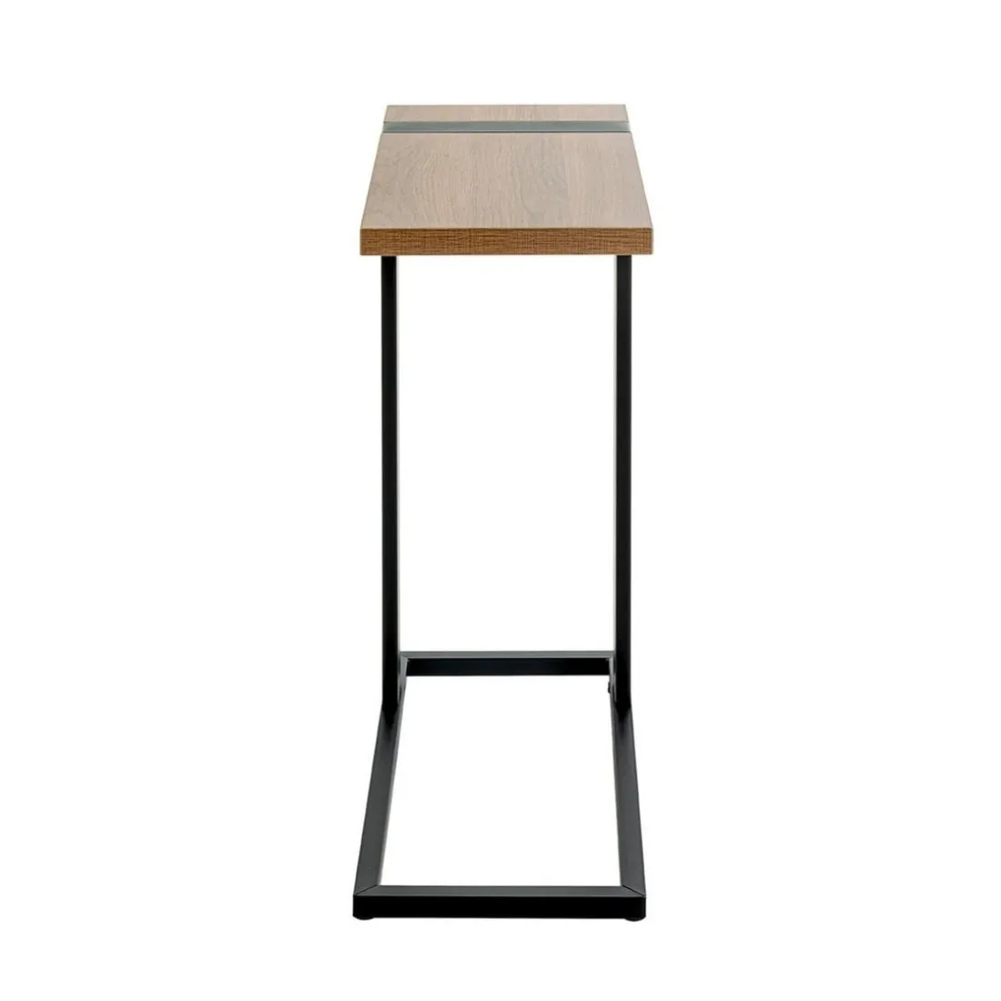 Table d'appoint finition chêne et structure en acier