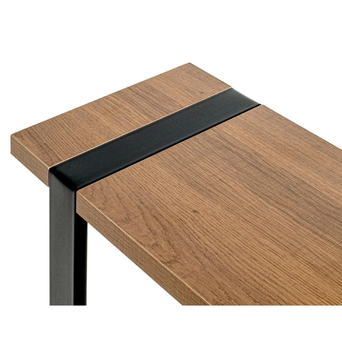 Table d'appoint finition chêne et structure en acier