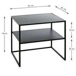 Table d'appoint grand modèle métal laqué noir