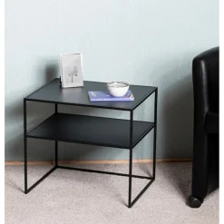 Table d'appoint grand modèle métal laqué noir
