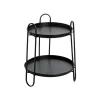 Table d'appoint laqué noir acier