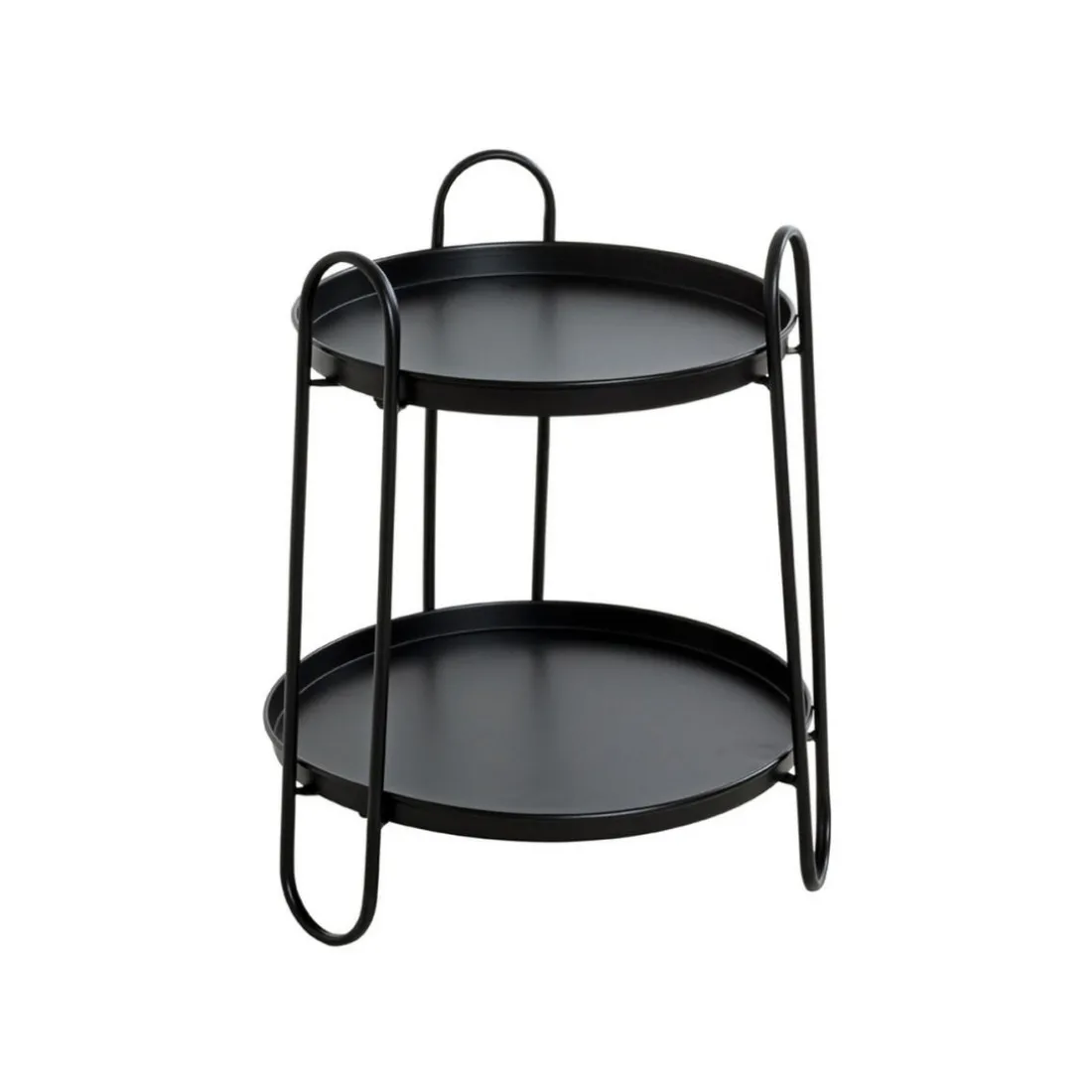 Table d'appoint laqué noir acier