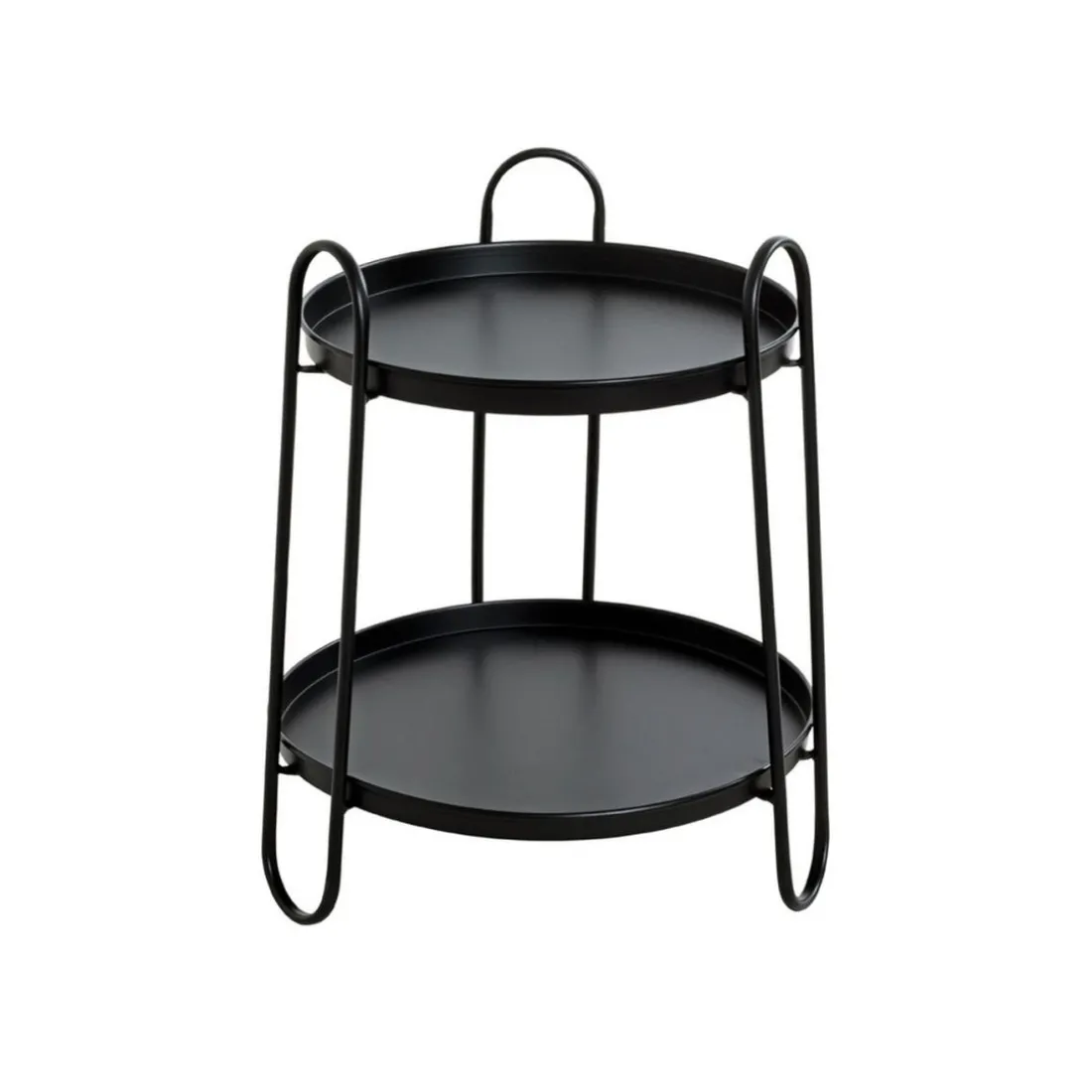 Table d'appoint laqué noir acier