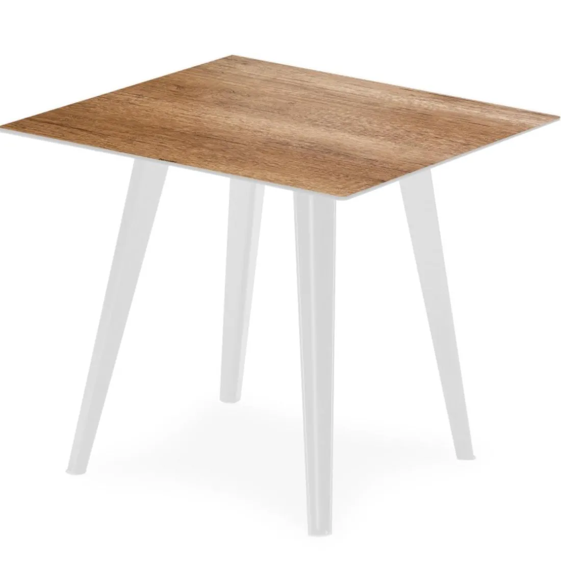 Table d'appoint magnétique carrée Bipolart Métal Blanc avec 3 Tops style Natural