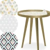 Table d'appoint magnétique ronde à rebord Bipolart Métal Or avec 3 Tops style Scandinave