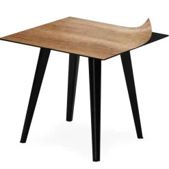 Table d'appoint magnétique carrée Bipolart Métal Noir avec 3 Tops style Natural