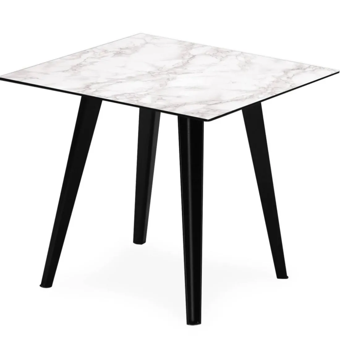 Table d'appoint magnétique carrée Bipolart Métal Noir avec 3 Tops style Textures