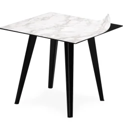 Table d'appoint magnétique carrée Bipolart Métal Noir avec 3 Tops style Textures