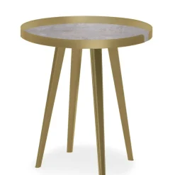 Table d'appoint magnétique ronde à rebord Bipolart Métal Or avec 3 Tops style Textures