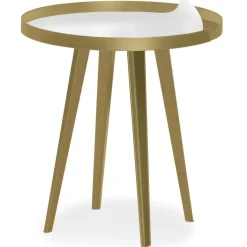 Table d'appoint magnétique ronde à rebord Bipolart Métal Or avec 1 Top Tableau blanc effaçable