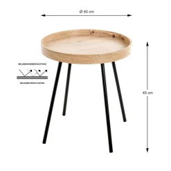 Table d'appoint métal laqué noir