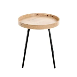 Table d'appoint métal laqué noir
