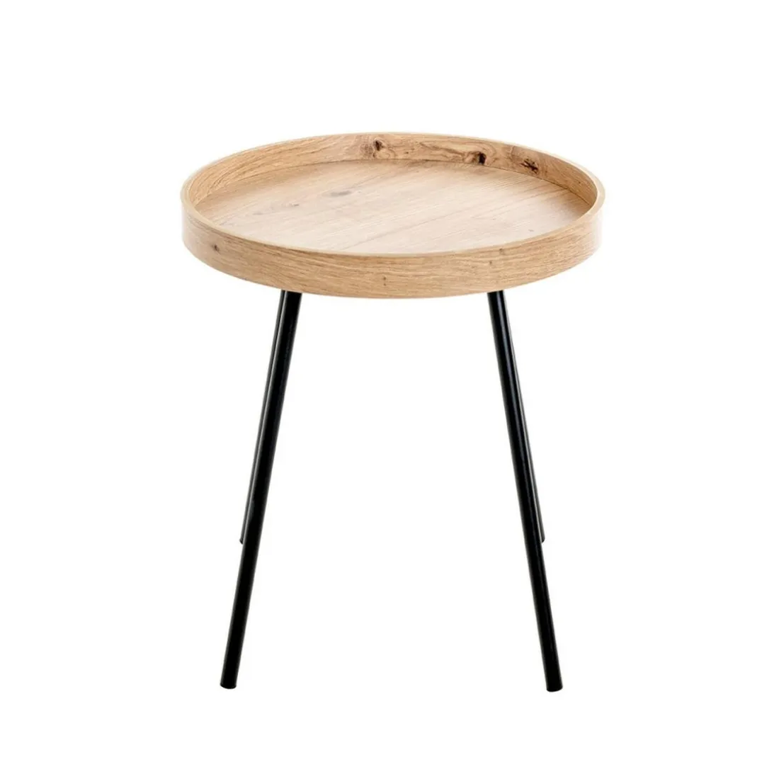 Table d'appoint métal laqué noir