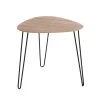table d'appoint métal laqué noir décor chêne