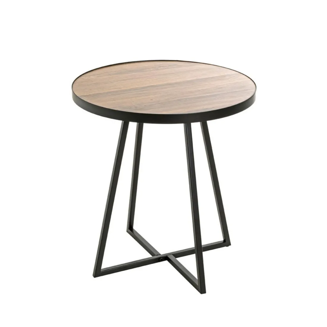 Table d'appoint noir en métal laqué
