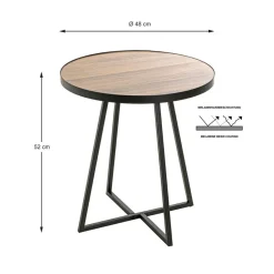Table d'appoint noir en métal laqué