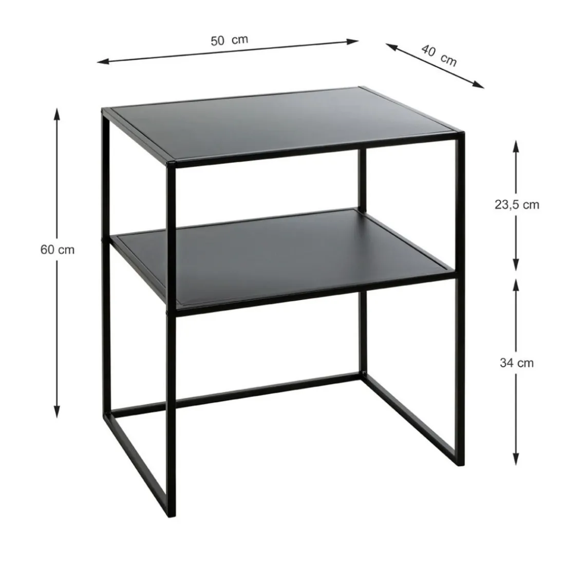 Table d'appoint petit modèle métal laqué noir