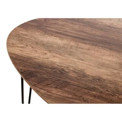 Table d'appoint Petit modèle Noir en Métal laqué et plateau décor chêne foncé