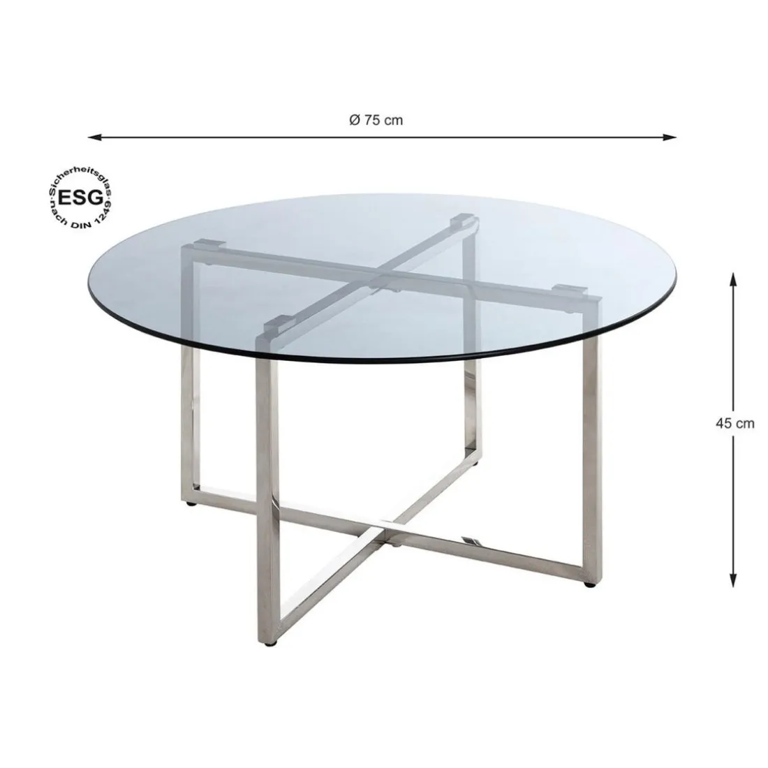 table d'appoint plateau en verre trempé teinté gris