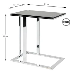 Table d'appoint plateau en verre trempé