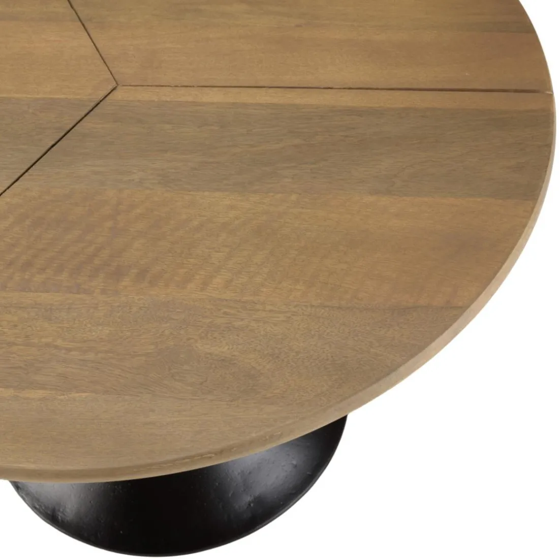 Table d’appoint plateau en Manguier et pied évasé Noir mat JAMES