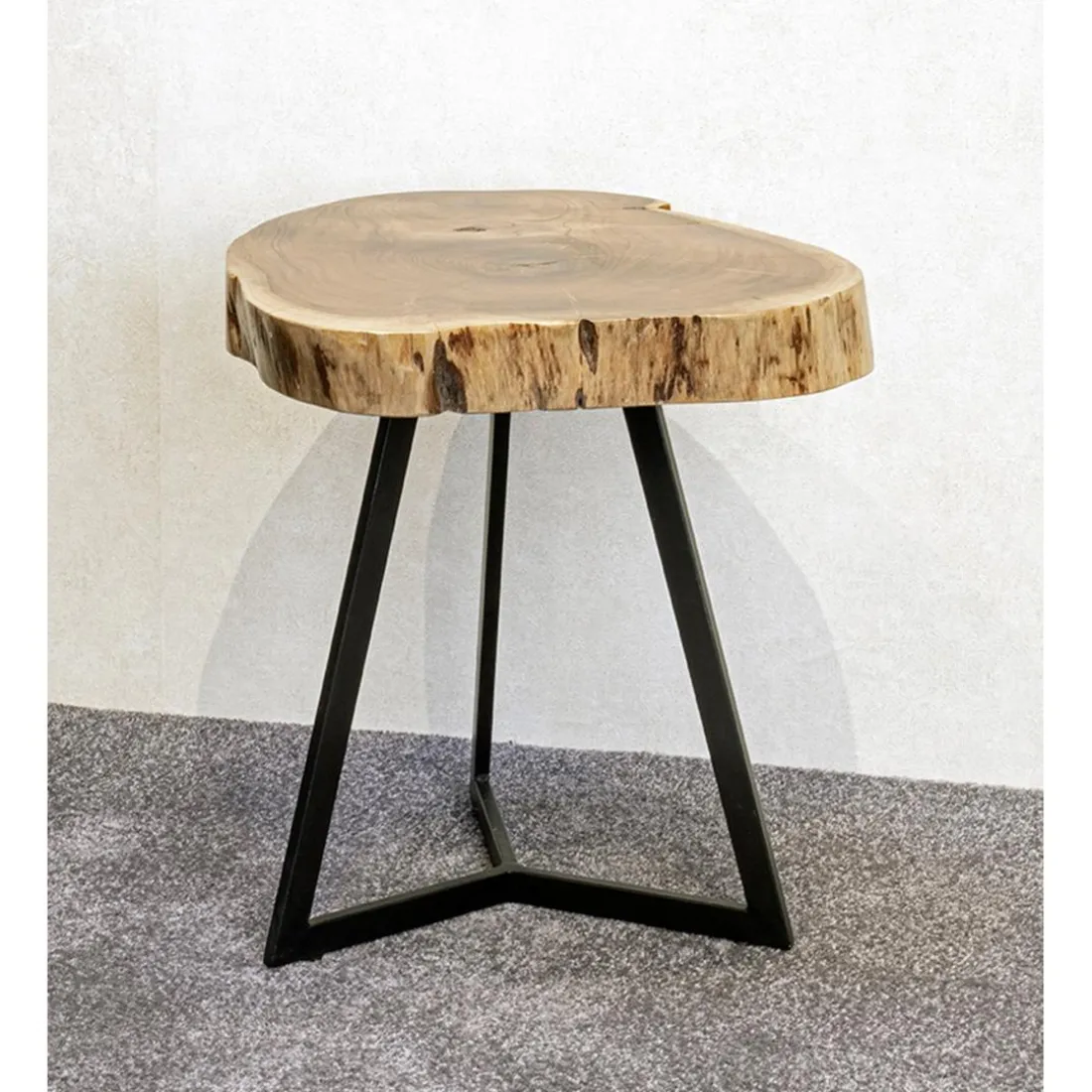Table d'appoint plateau rondelle d'arbre modèle maxi