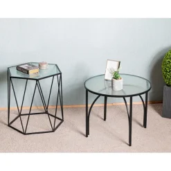 table d'appoint plateaux en verre trempé décoratif