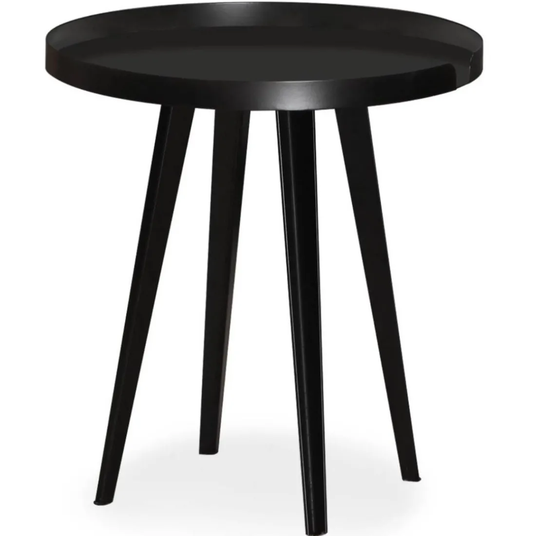 Table d'appoint ronde à rebord Bipolart Métal Noir